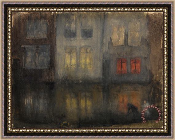 James Abbott McNeill Whistler Nocturne Black And Red鈥攂ack Canal, Holland Framed Print