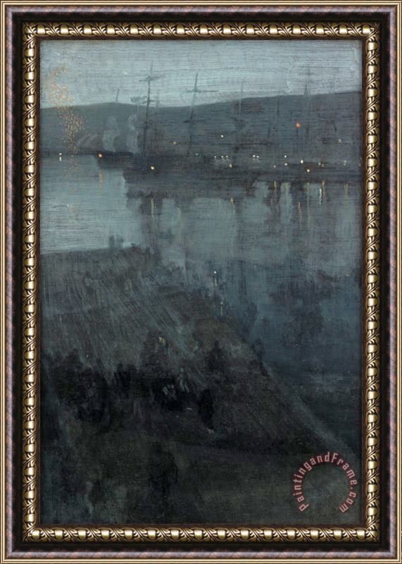 James Abbott McNeill Whistler Nocturne in Blue And Gold Valparaiso Framed Print