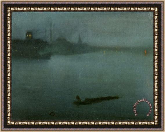 James Abbott McNeill Whistler Nocturne in Blue And Silver Framed Print