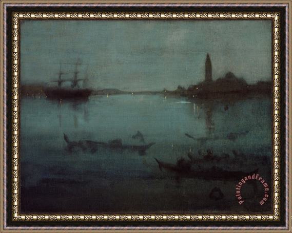 James Abbott McNeill Whistler Nocturne in Blue And Silver The Lagoon, Venice Framed Print