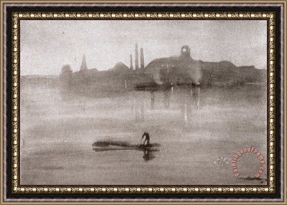 James Abbott McNeill Whistler Nocturne The River at Battersea Framed Painting