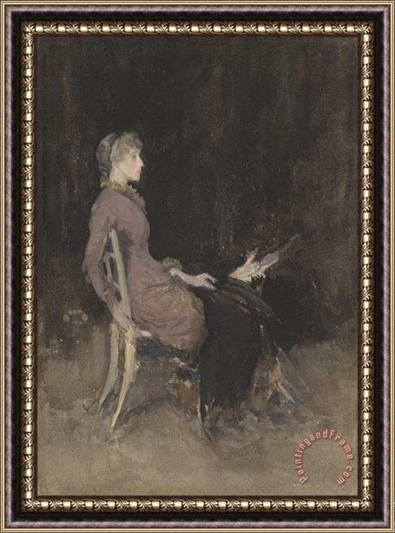 James Abbott McNeill Whistler Study in Black And Gold (madge O'donoghue) Framed Painting