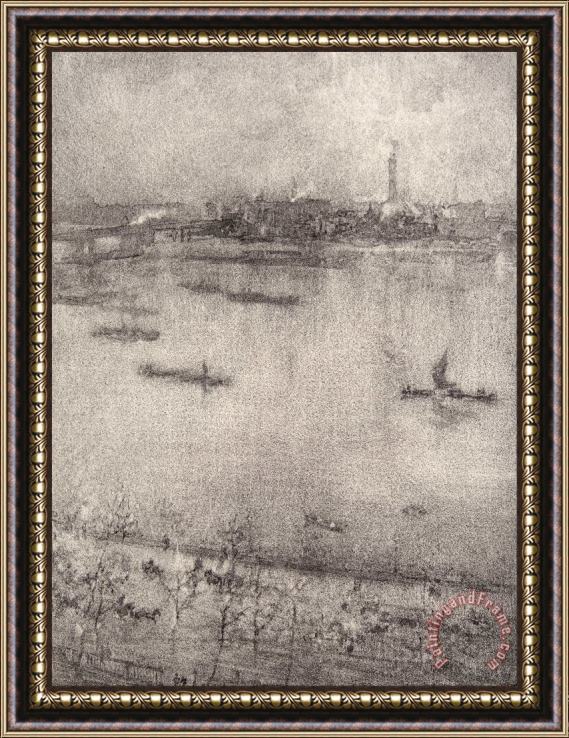 James Abbott McNeill Whistler The Thames Framed Painting