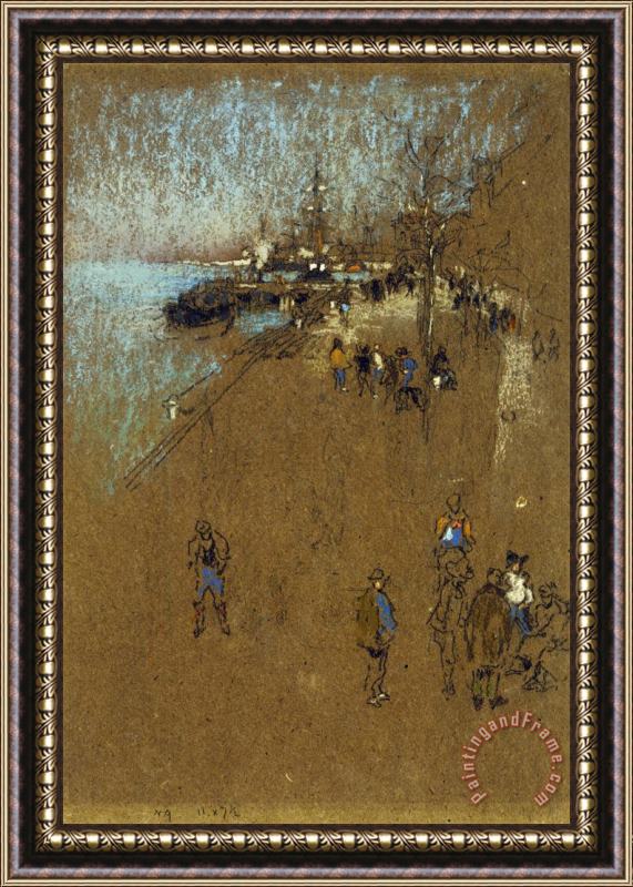 James Abbott McNeill Whistler The Zattere: Harmony in Blue And Brown Framed Painting