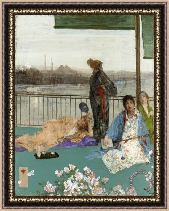 James Abbott McNeill Whistler Variations in Flesh Colour And Green鈥攖he Balcony Framed Painting