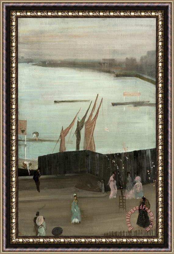 James Abbott McNeill Whistler Variations in Pink And Grey Chelsea Framed Painting