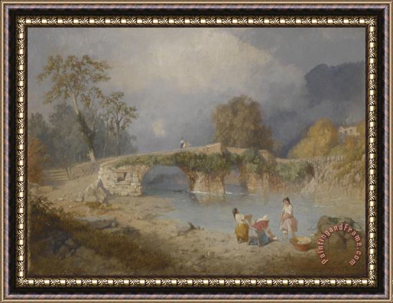 James Baker Pyne Clearing up for Fine Weather Beddgelert North Wales 1867 Framed Painting