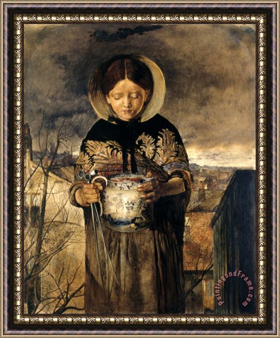 James Campbell Girl with Jug of Ale And Pipes Framed Painting