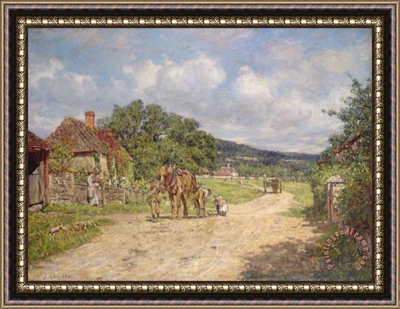 James Charles A Village Scene Framed Painting