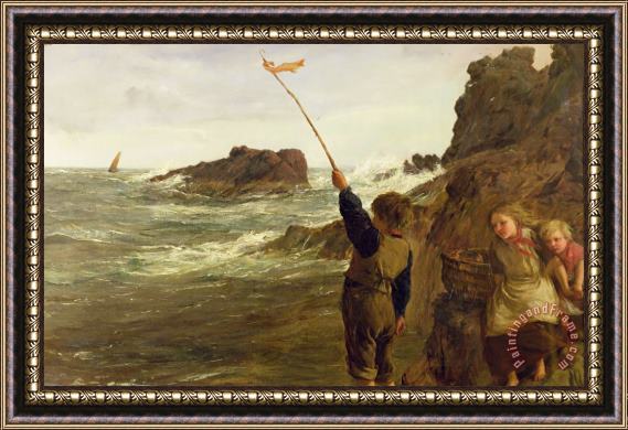James Clarke Hook Caught by the Tide Framed Painting