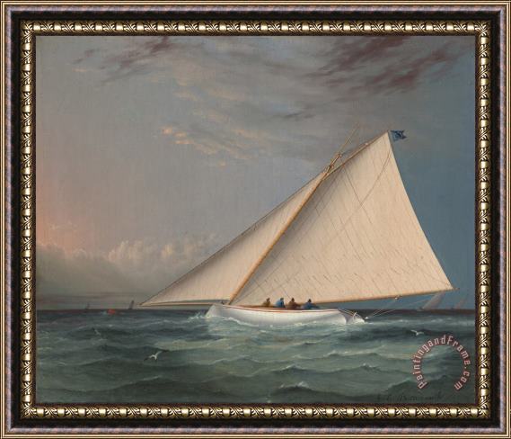 James Edward Buttersworth A Racing Yacht on The Great South Bay Framed Painting