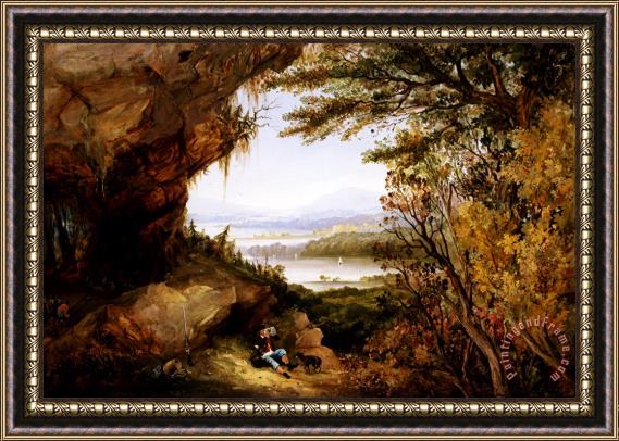 James Hamilton Scene on The Hudson (rip Van Winkle) Framed Painting
