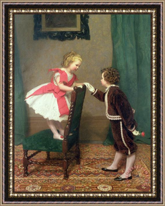 James Haylar Miss Lilys First Flirtation Framed Painting