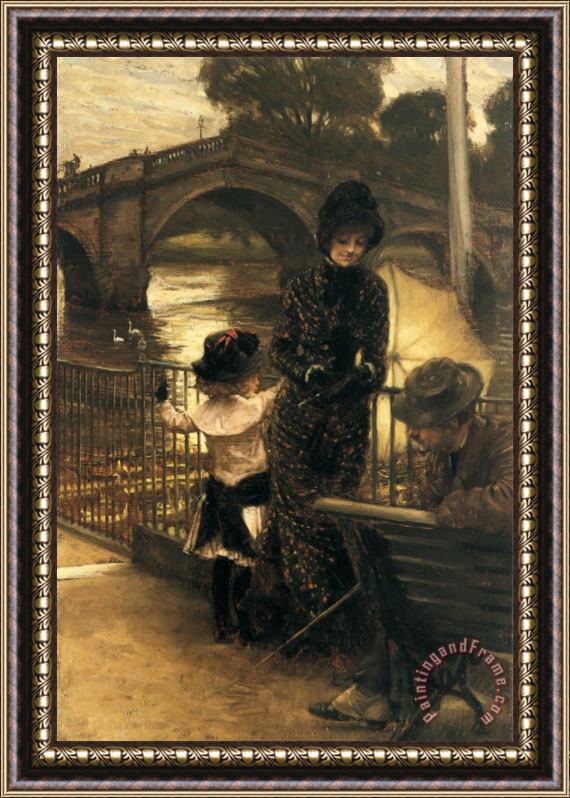 James Jacques Joseph Tissot By The Thames at Richmond Framed Print