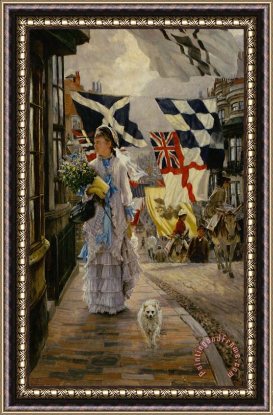 James Jacques Joseph Tissot Fete Day at Brighton Framed Painting
