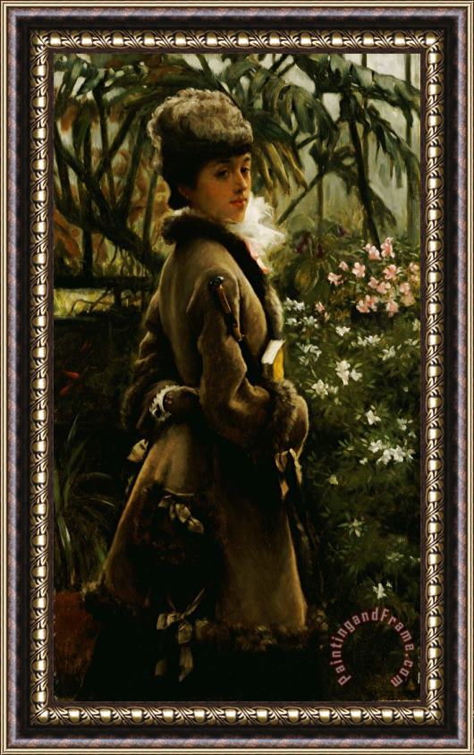 James Jacques Joseph Tissot In the Greenhouse Framed Print