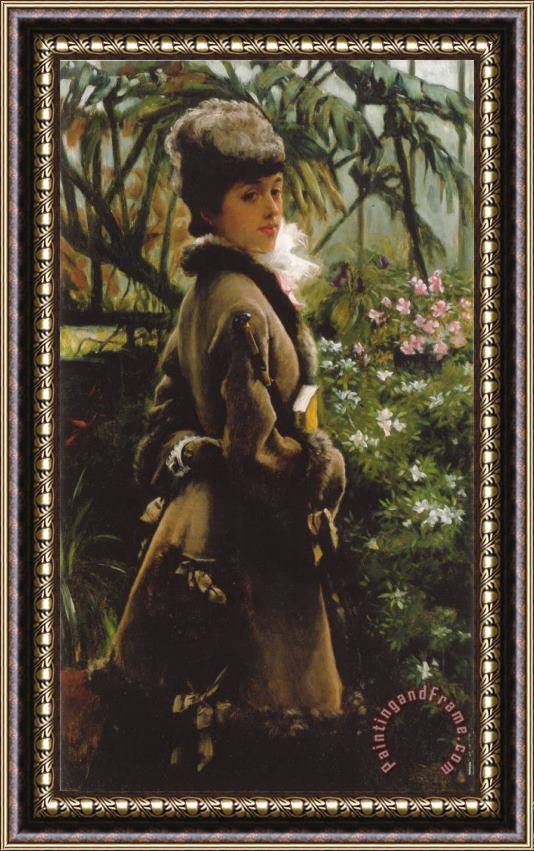 James Jacques Joseph Tissot In The Greenhouse Framed Painting