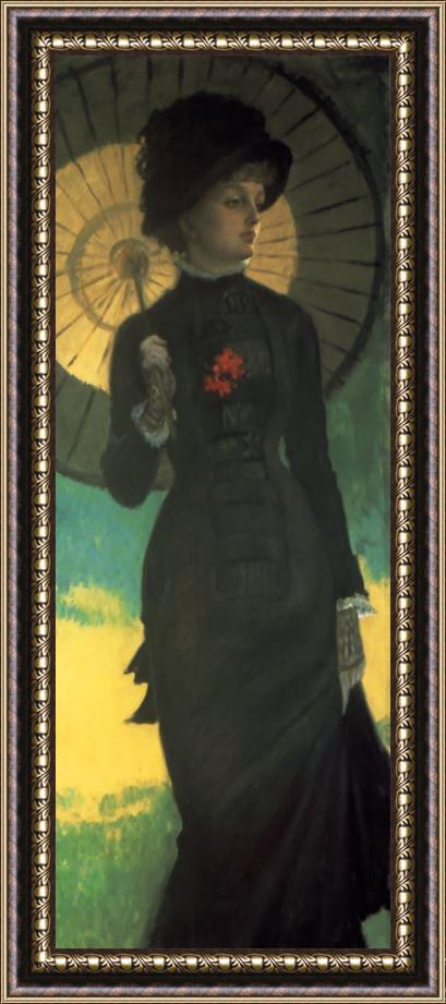 James Jacques Joseph Tissot Mrs Newton with a Parasol Framed Painting
