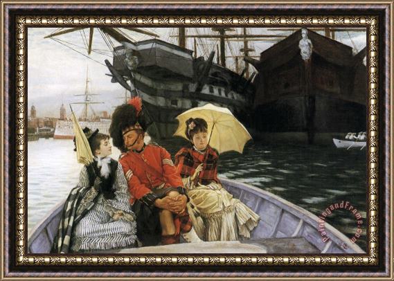 James Jacques Joseph Tissot Portsmouth Dockyard Framed Painting