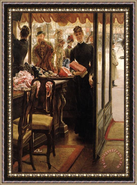 James Jacques Joseph Tissot The Shop Girl Framed Painting