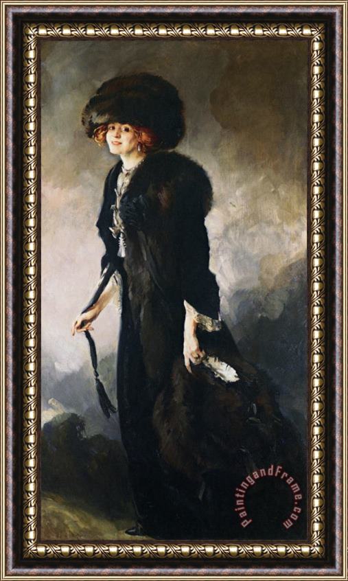 James Jebusa Shannon A Portrait of Ruby Miller Framed Painting