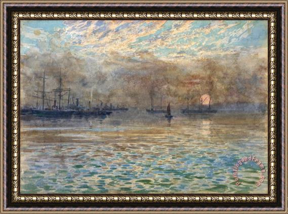 James M. Nairn Winter Morning, Wellington Harbour Framed Painting
