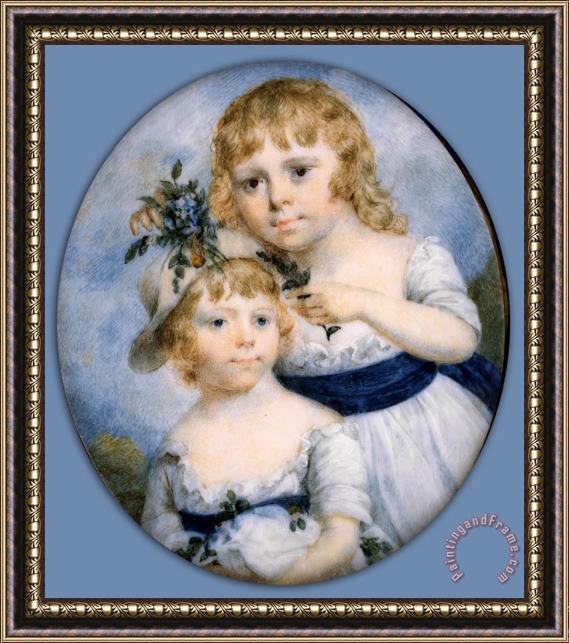 James Nixon Portrait of Two Sisters Framed Painting