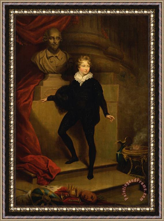 James Northcote Master Betty As Hamlet, Before a Bust of Shakespeare Framed Print