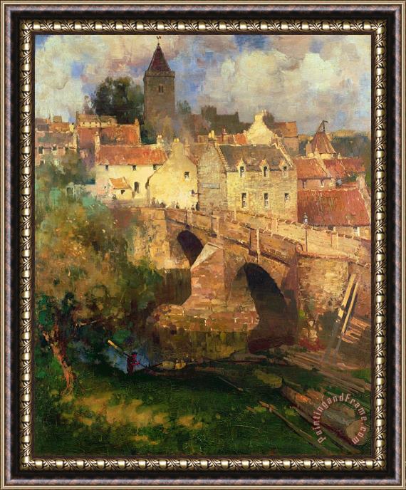 James Paterson A Village in East Linton Haddington Framed Painting