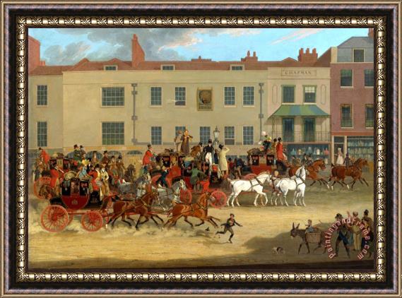 James Pollard North Country Mails at The Peacock, Islington Framed Painting