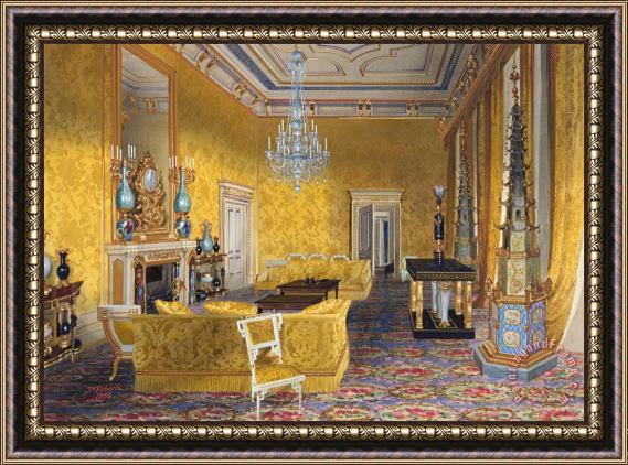 James Roberts Buckingham Palace The Yellow Drawing Room Framed Print