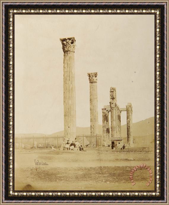 James Robertson  View of The Temple of Olympian Zeus From The West Framed Painting