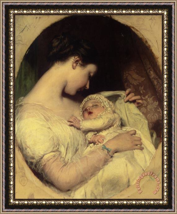James Sant Artists Wife Elizabeth And Daughter Framed Painting