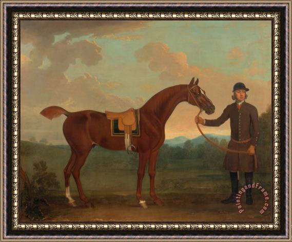James Seymour Old Fox Held by a Groom Framed Painting