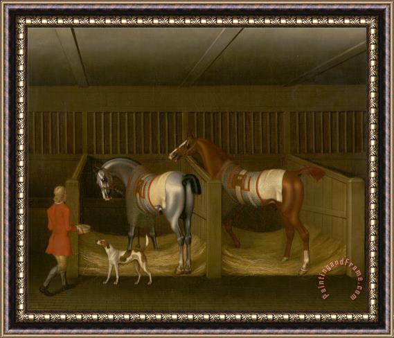 James Seymour The Stables And Two Famous Running Horses Belonging to His Grace, The Duke of Bolton Framed Painting