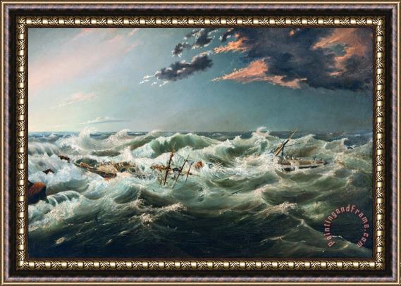 James Shaw The Admella Wrecked, Cape Banks, 6th August, 1859 Framed Painting
