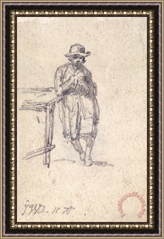 James Ward A Boy Leaning Against a Table Framed Print