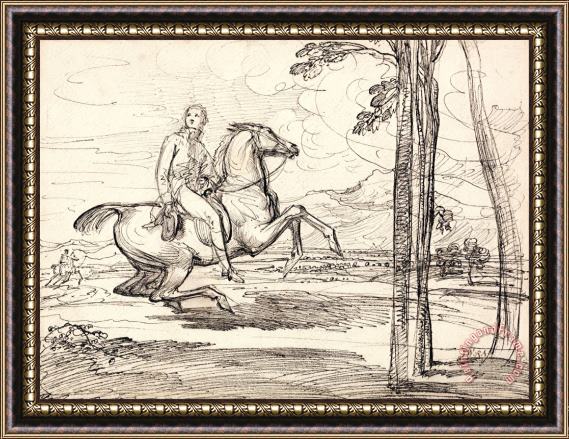 James Ward A Horseman in a Landscape Probably a Study for 