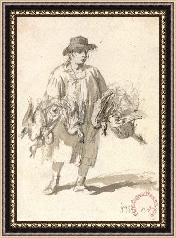 James Ward A Rustic Carrying Ducks Framed Print