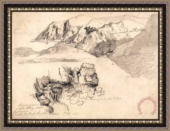 James Ward Studies of a Hilly Coast, And a Rocky Waterfall Framed Print