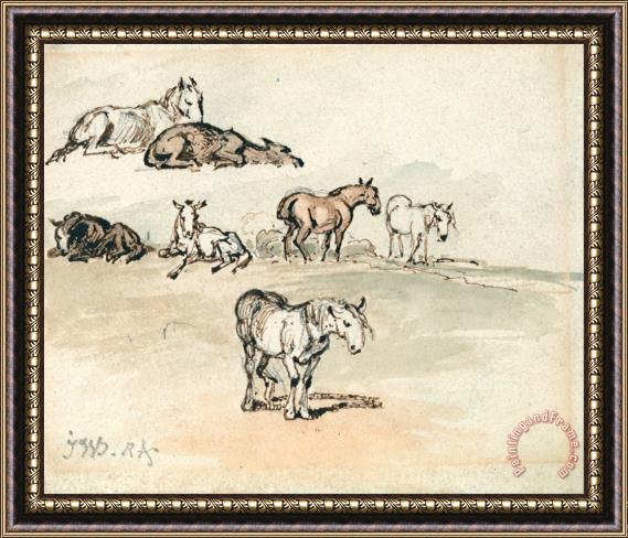 James Ward Studies of Horses Framed Painting