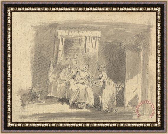 James Ward Study for The Mother's Bribe, Or The Temptation to Be Washed Framed Painting