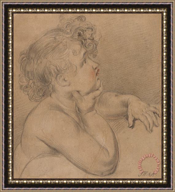 James Ward Study From Nature, One of The Children of Charity for The Large Picture of The Waterloo Allegory Framed Painting