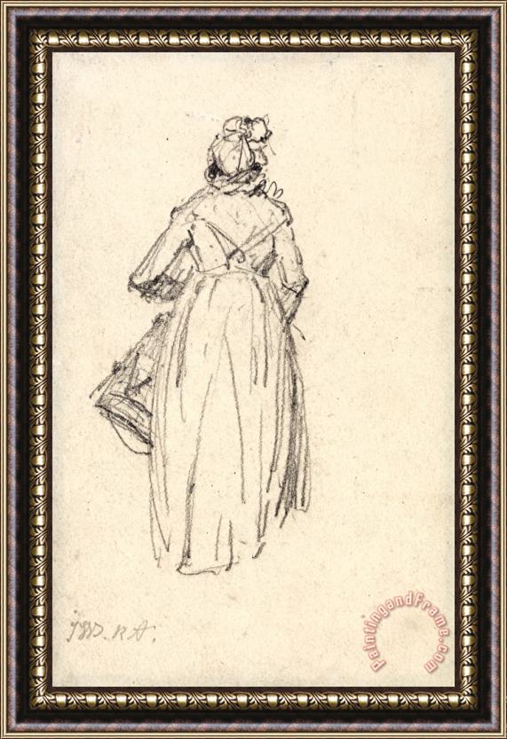James Ward Woman Standing, Seen From The Back Framed Print
