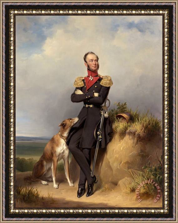 Jan Adam Kruseman Portrait of William Ii, King of The Netherlands Framed Painting