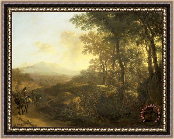 Jan Both Italian Landscape with Mule Driver Framed Painting
