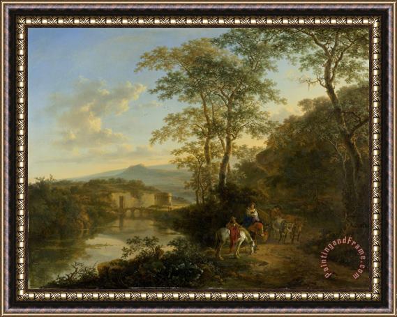 Jan Both Italian Landscape with The Ponte Molle Framed Painting