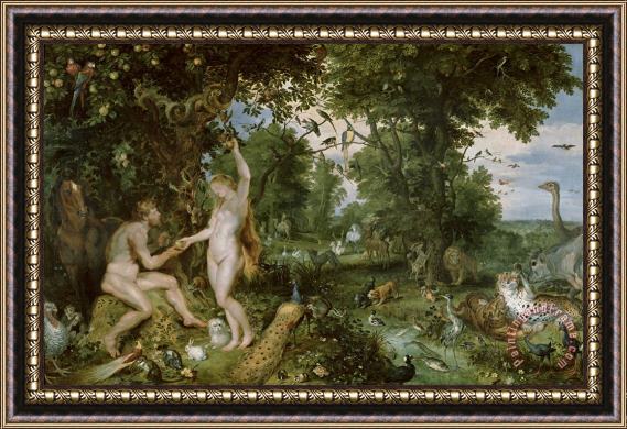 Jan Brueghel and Rubens The Garden of Eden with the Fall of Man Framed Print