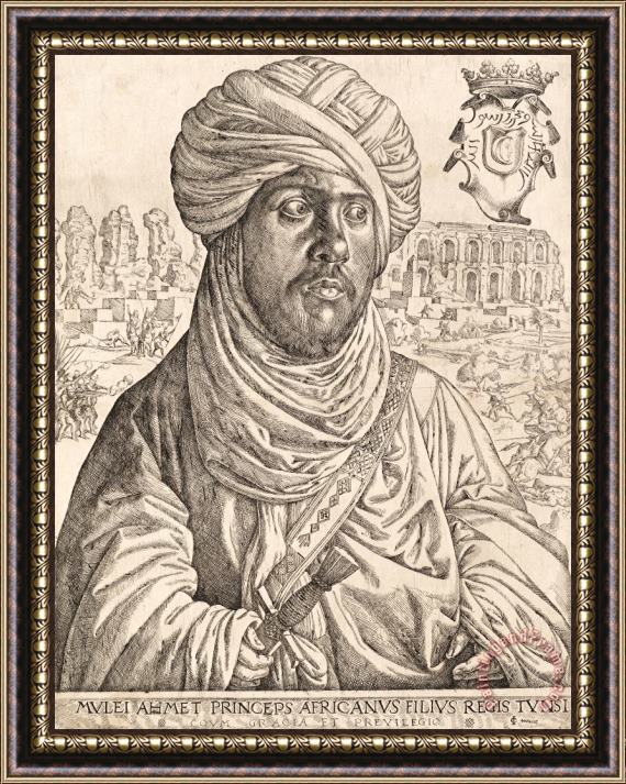 Jan Cornelisz Vermeyen Portrait of Mulay Ahmad Framed Print