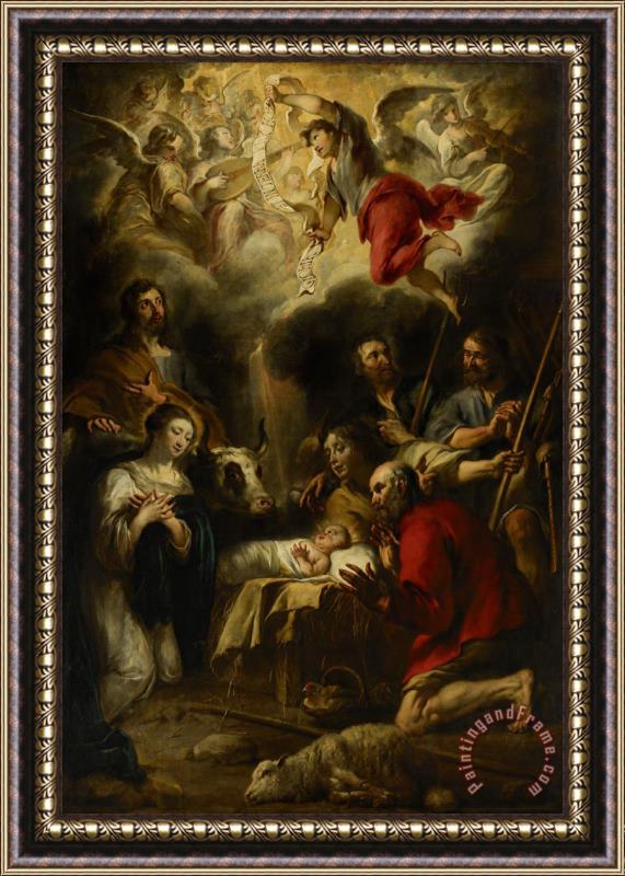 Jan Cossiers The Adoration Of The Shepherds Framed Painting